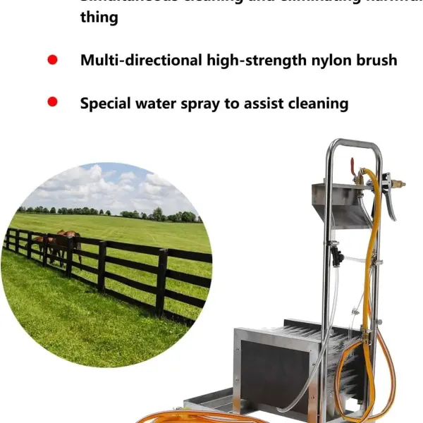 Tnfeeon Rain Boot Scrubber, Stainless Steel Boot Cleaning Machine with Hard Brush, Automatic Shoe Washer, 28 X 54 X 85 Cm, for Farm Garden Barn Outdoor Mud Cleaning