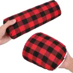 2 Pcs Tailor's Ham and Seam Roll Set, Solid Linen Cotton Pressing Tool for Ironing Sleeves, Collars, Curved Seams, Red and Black Plaid