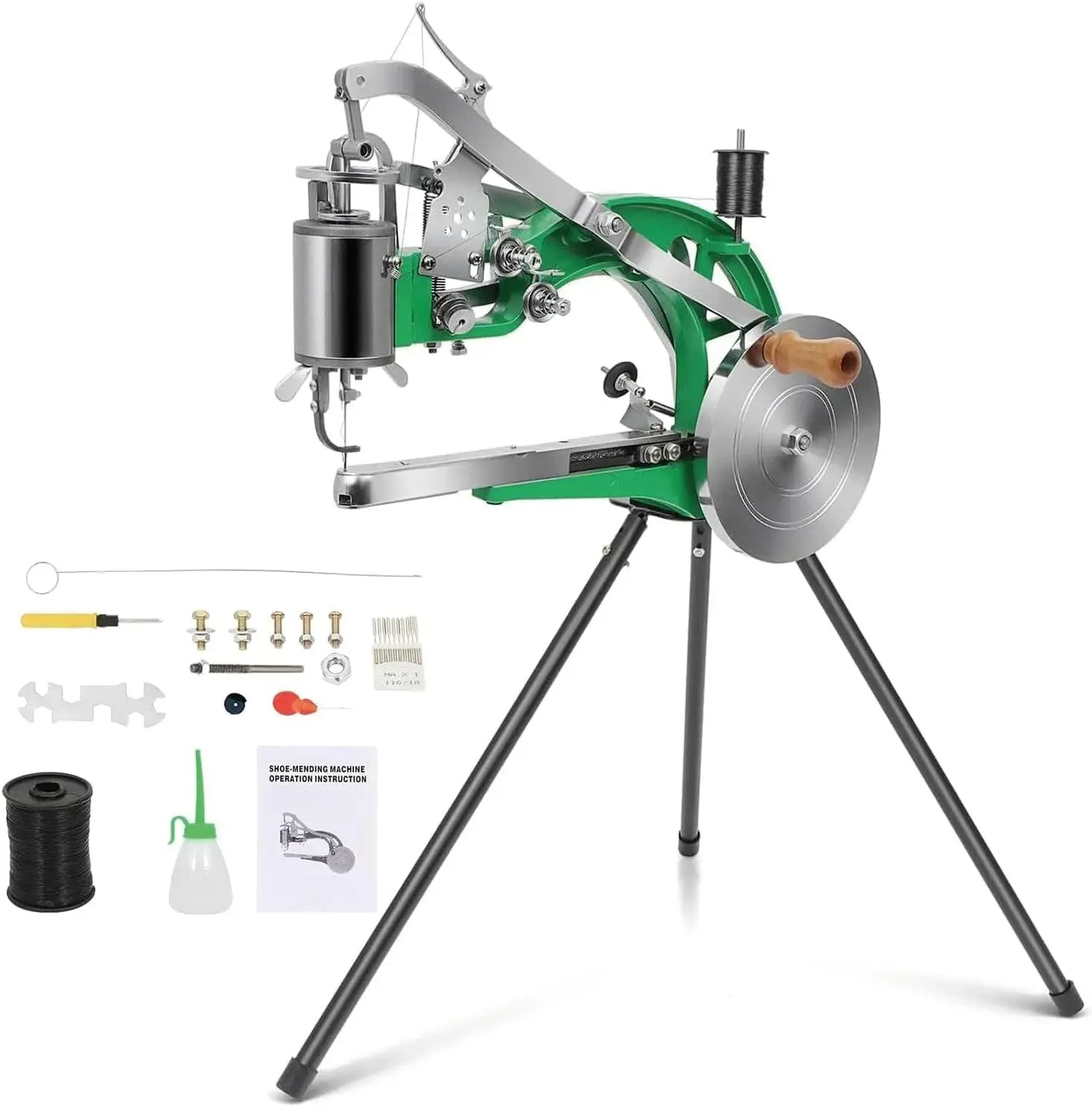 Leather Sewing Machine, Manual Cobbler Sewing Machine Leather, Shoe Repair Machine with Dual Cotton Nylon Line Canvas for Shoe Tents and Belt