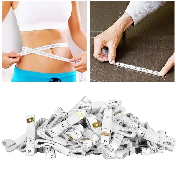 100Pcs Soft Measuring Tape, Flexible Plastic Sewing Ruler, Double Scale Measurement Tool, Portable and Accurate for Tailoring and Craft