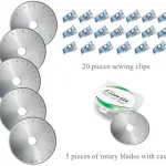 Headley Tools Rotary Cutter Set - 45mm Fabric Cutter, 5 Extra Rotary Blades, A3 Cutting Mat, Quilting Ruler and Sewing Clips, Craft Knife Set, Ideal for Crafting, Sewing, Patchworking,Turquoise