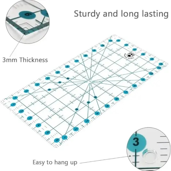 Headley Tools Rotary Cutter Set - 45mm Fabric Cutter, 5 Extra Rotary Blades, A3 Cutting Mat, Quilting Ruler and Sewing Clips, Craft Knife Set, Ideal for Crafting, Sewing, Patchworking,Turquoise