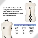 BHD BEAUTY Beige 13 Dials Female Fabric Adjustable Mannequin Dress Form for Sewing, Mannequin Body Torso with Tri-Pod Stand, Up to 70" Shoulder Height (Medium)