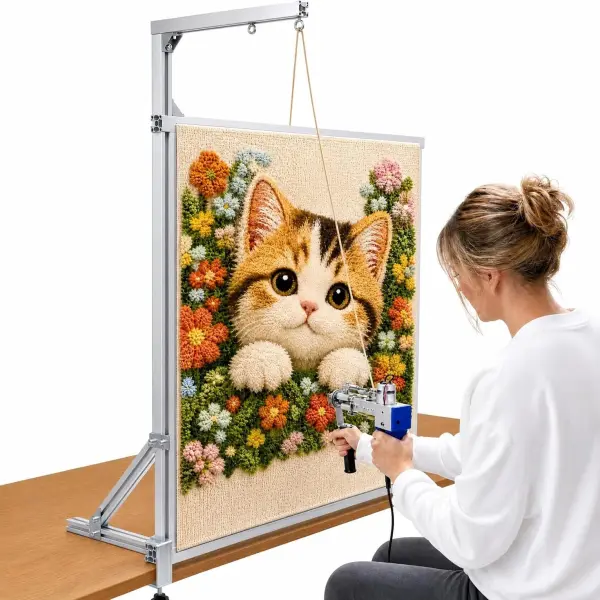 bimiti Large Tabletop Rug Tufting Frame 35.5"x35.5", Sturdy Aluminum Carpet Making Frame, No Wobble, Easy Clamp Setup, Works with Tufting Guns & Punch Needles, for Adults & DIY Rugs