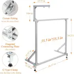 bimiti Large Tabletop Rug Tufting Frame 35.5"x35.5", Sturdy Aluminum Carpet Making Frame, No Wobble, Easy Clamp Setup, Works with Tufting Guns & Punch Needles, for Adults & DIY Rugs