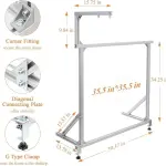 bimiti Large Tabletop Rug Tufting Frame 35.5"x35.5", Sturdy Aluminum Carpet Making Frame, No Wobble, Easy Clamp Setup, Works with Tufting Guns & Punch Needles, for Adults & DIY Rugs