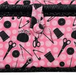 SINGER 07276 Sewing Basket with Sewing Kit Accessories, Pink & Black,