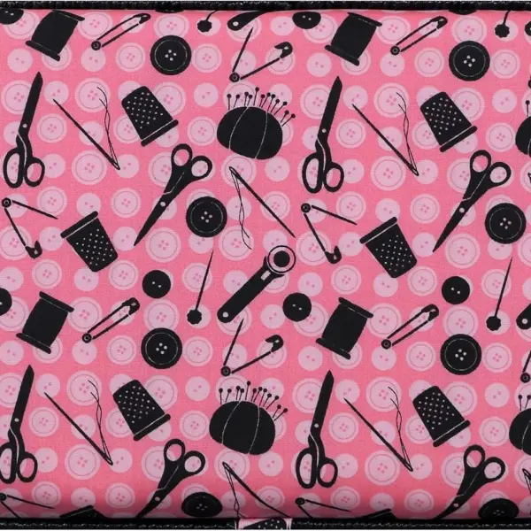 SINGER 07276 Sewing Basket with Sewing Kit Accessories, Pink & Black,
