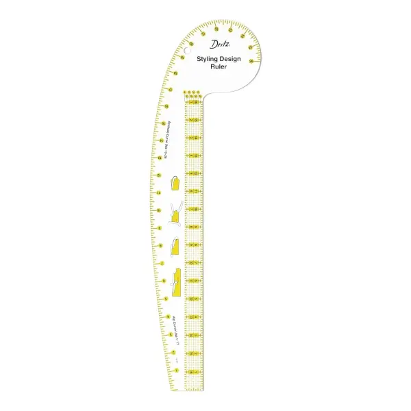 Dritz Design Ruler Trio with Styling Design, Curve & Hip Curve Rulers for Sewing