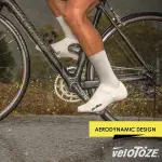 veloToze Tall Silicone Shoe Cover with Snaps - Covers Road Cycling Shoes - Waterproof, Windproof Reusable Boot-Style Overshoes for Bike Rides in Winter, Rain, Cold Weather Biking - for Men and Women
