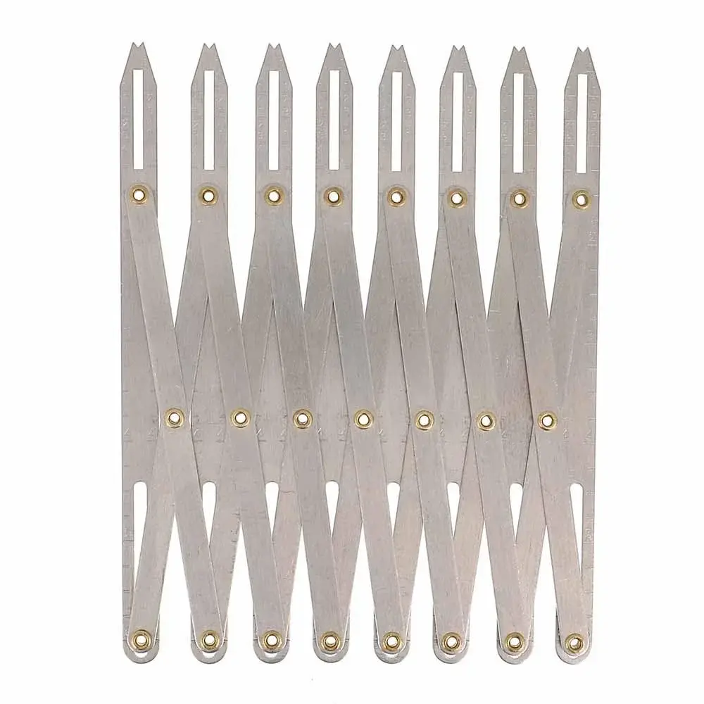 Bohin Expandable Gauge-Harmonica Design, Measuring Ruler up to 8 Buttonhole for Sewing Projects, Up to 8 Buttons, Grey