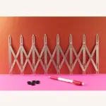 Bohin Expandable Gauge-Harmonica Design, Measuring Ruler up to 8 Buttonhole for Sewing Projects, Up to 8 Buttons, Grey