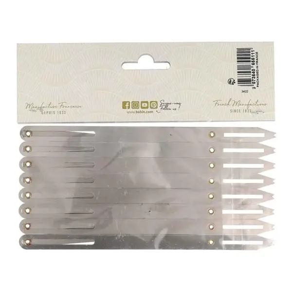 Bohin Expandable Gauge-Harmonica Design, Measuring Ruler up to 8 Buttonhole for Sewing Projects, Up to 8 Buttons, Grey