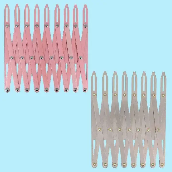 Bohin Expandable Gauge-Harmonica Design, Measuring Ruler up to 8 Buttonhole for Sewing Projects, Up to 8 Buttons, Grey