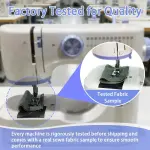 Sewing Machine for Beginners with Sewing Threads Kit(20Pcs Fabric & 32Pcs),Portable Sewing Machine with 12 Built-in Stitches & 2 Speed(High-Low Speeds) - Blue&White