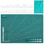13-Piece Quilting & Sewing Set – 8 Acrylic Rulers, A3 Cutting Mat, 28mm Rotary Cutter, T-Shirt Alignment Tool Set China Marker, Tape Measure, PU Bag – Complete DIY Craft Kit