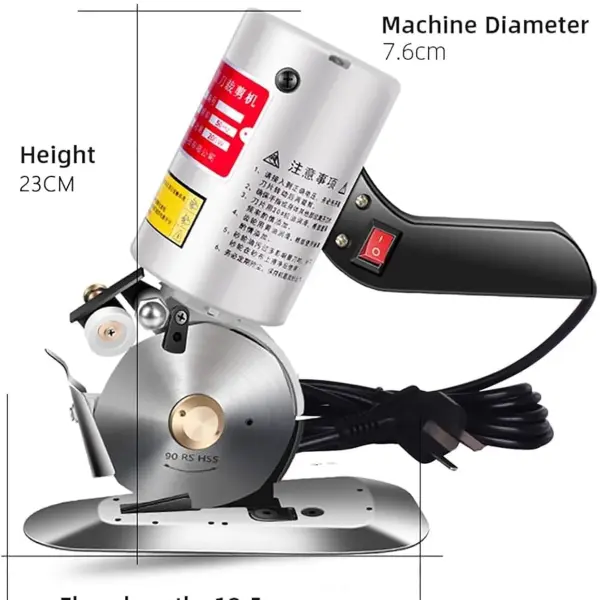 Electric Fabric Cutter - Low Noise + 90Mm Rotary Blade, Electric Cloth Cutter, Portable Cutting Machine, Sewing Rotary Cutter - Multi-Layer Clothing, Textiles, Etc