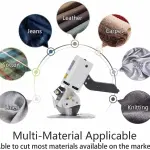 Electric Fabric Cutter - Low Noise + 90Mm Rotary Blade, Electric Cloth Cutter, Portable Cutting Machine, Sewing Rotary Cutter - Multi-Layer Clothing, Textiles, Etc