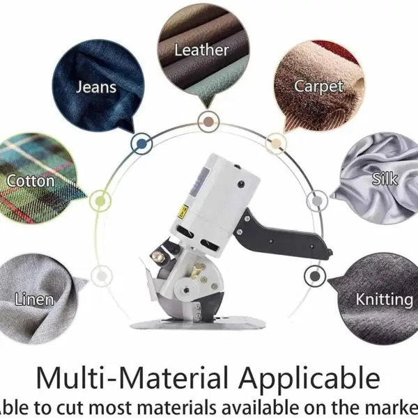 Electric Fabric Cutter - Low Noise + 90Mm Rotary Blade, Electric Cloth Cutter, Portable Cutting Machine, Sewing Rotary Cutter - Multi-Layer Clothing, Textiles, Etc