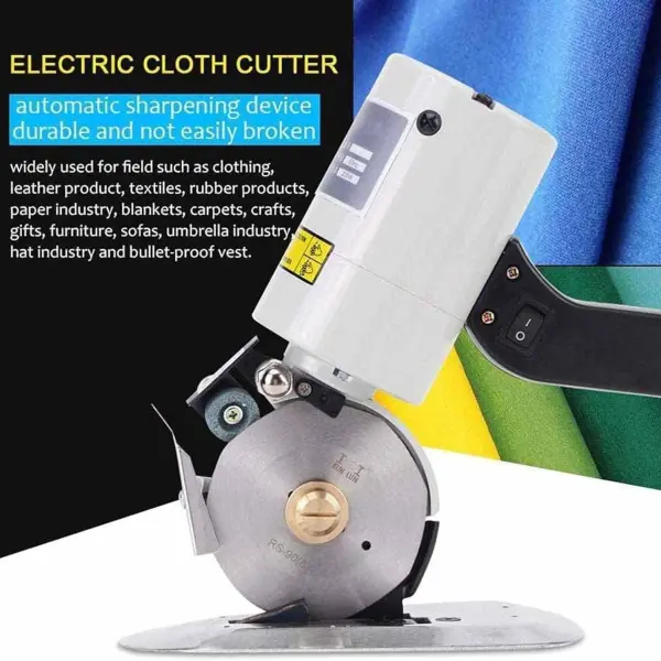 Electric Fabric Cutter - Low Noise + 90Mm Rotary Blade, Electric Cloth Cutter, Portable Cutting Machine, Sewing Rotary Cutter - Multi-Layer Clothing, Textiles, Etc