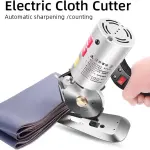 Electric Fabric Cutter - Low Noise + 90Mm Rotary Blade, Electric Cloth Cutter, Portable Cutting Machine, Sewing Rotary Cutter - Multi-Layer Clothing, Textiles, Etc