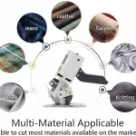 Electric Fabric Cutter - Low Noise + 90Mm Rotary Blade, Electric Cloth Cutter, Portable Cutting Machine, Sewing Rotary Cutter - Multi-Layer Clothing, Textiles, Etc