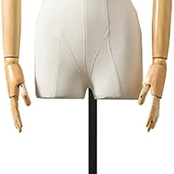 Anatomic Miniature Fitting Mannequin Torso for Draping,Sewing Dress Form,Pinnable Dressform Tailor Dummy Sewing Tool Design Clothing(White,Basic Section+arm)
