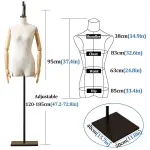 Anatomic Miniature Fitting Mannequin Torso for Draping,Sewing Dress Form,Pinnable Dressform Tailor Dummy Sewing Tool Design Clothing(White,Basic Section+arm)