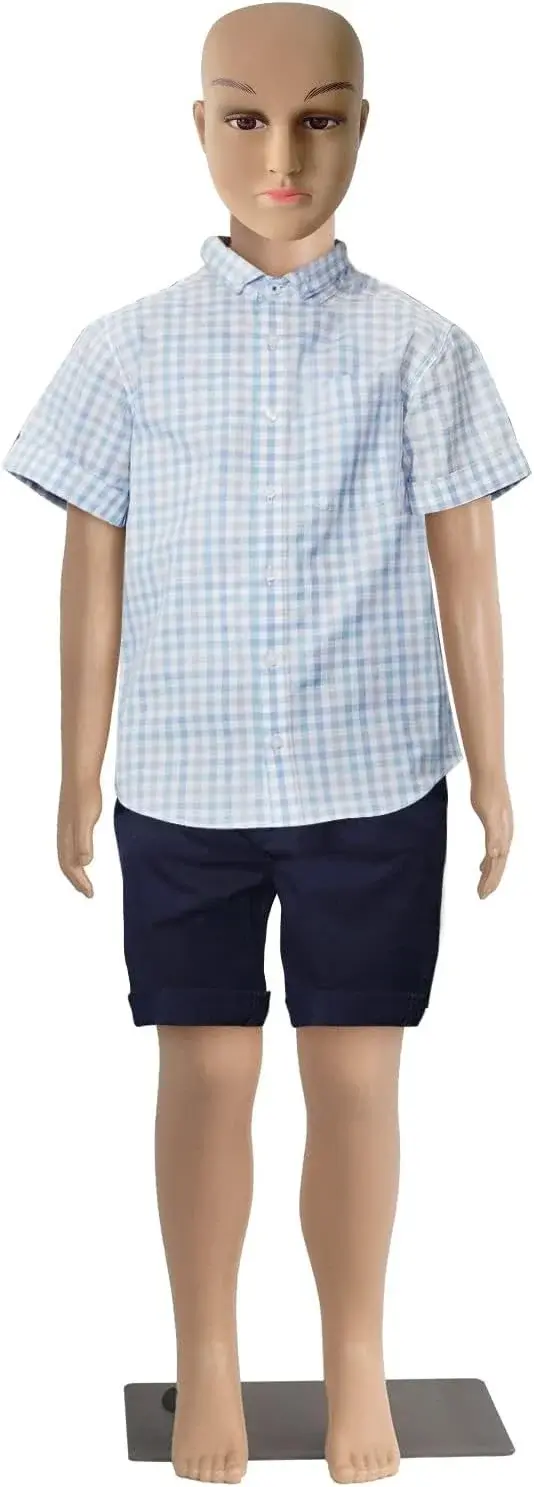 Child Mannequin Full Body Realistic Adjustable Detachable Manikin Display Head Turns Dress Form W/Metal Base 43.3" Height