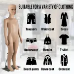 Child Mannequin Full Body Realistic Adjustable Detachable Manikin Display Head Turns Dress Form W/Metal Base 43.3" Height
