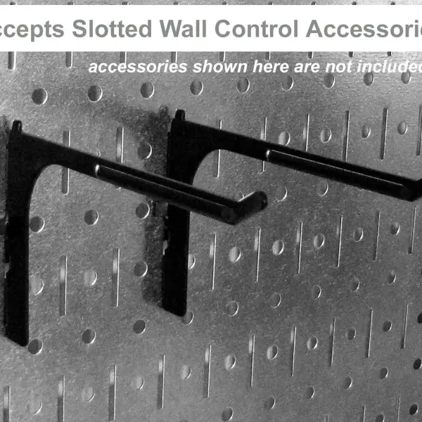 Wall Control Metal Pegboard Organizer Utility Tool Storage and Garage Pegboard Organizer Kit with Metallic Tool Board and White Accessories