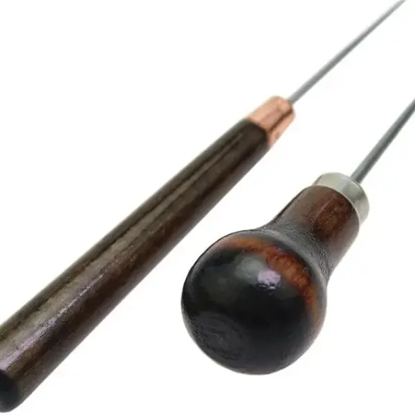 500pcs Solid Wood Handle Drillable Awl Leather Craft Cloth Professional Stitching Sewing Repair Tools - (Color: C)