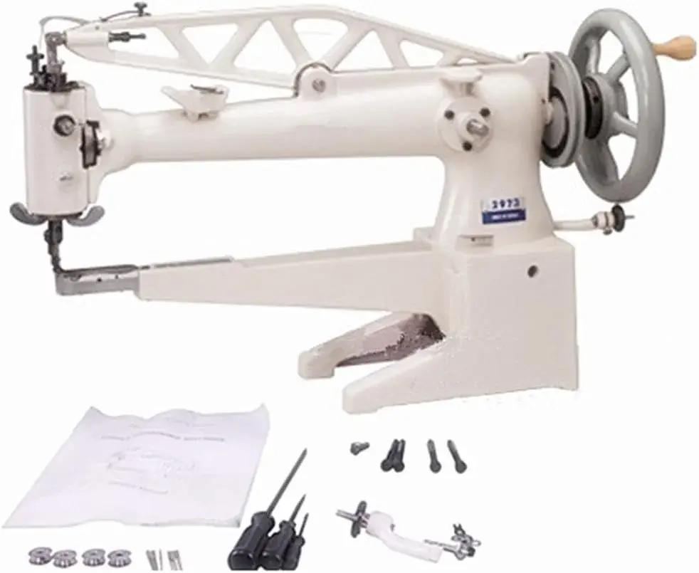 YEQIN 2973 Cylinder Long Arm Patcher Sewing Machine Shoe Leather Boots Repair Machine-Long Arm-460mm (Table Stand Motor Not Included)