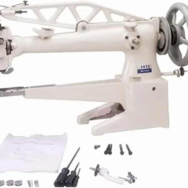 YEQIN 2973 Cylinder Long Arm Patcher Sewing Machine Shoe Leather Boots Repair Machine-Long Arm-460mm (Table Stand Motor Not Included)