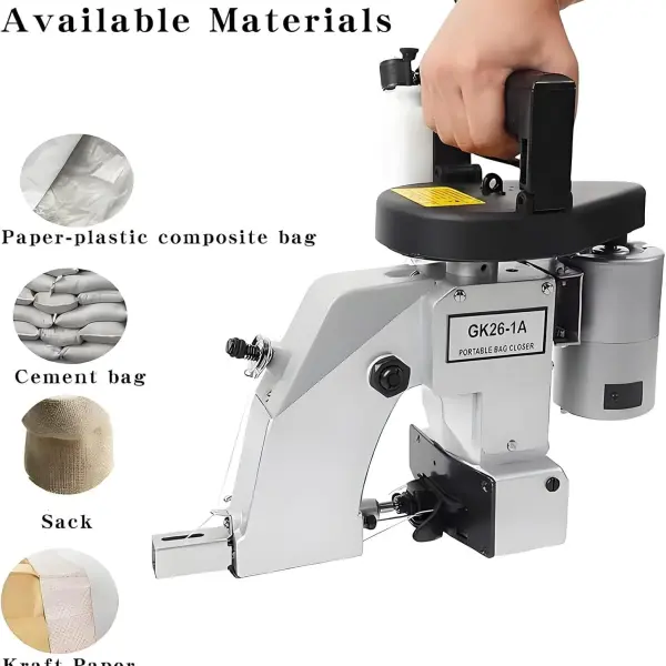 Bag Sewing closing Machine #GK26-1A,Heavy-duty BagCordless Bag Closer,Automatic Bag Stitcher, Industrial Stitching Machine for Jute Seed Vinyl Rice Bags