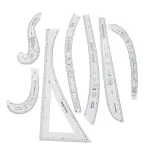 Fashion Pattern Design Ruler Set with French Curve Ruler, Exquisite Gifts for Tailors and Fashion Designers, Tailor Set of 7 Sewing Rulers