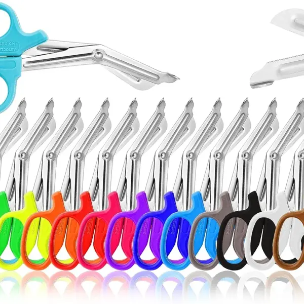 25-Pack Heavy Duty EMT Shears Fabric Shears in Assorted Rainbow Colors, 7.5" - Ideal for EMS, Nurse, Crafting and Tailoring Strong Enough to Cut A Penny in Half
