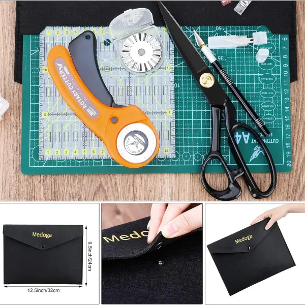 104Pcs Rotary Cutters, Rotary Cutter Set with Cutting Mat, Patchwork Ruler, Carving Knife, Rotary Cutter Kit for Sewing and Quilting