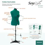 Dritz Sew You Adjustable Dress Form - Medium/Large Sizes US 12-18 - Female Clothing Mannequin for Sewing, Fitting, and Draping - Pinnable Sewing Mannequin with 12 Dials for Fitting + 360 Hem Guide
