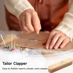 Tailor Clapper, Works with Steam Iron to Set a Seam, Hard Wood Tailor Clapper for Quilter Pressing & Seam Flattening, Hardwood Tailor’s Clapper with 6-Inch Scale for Sewing Quilting