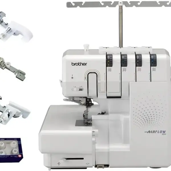 Brother AIRFLOW 3000 Air Thread Serger Overlock Sewing Machine with Feet and Thread Bundle