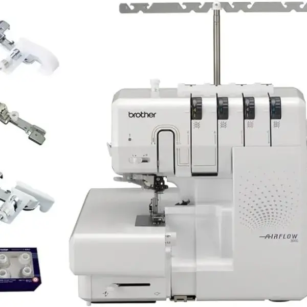 Brother AIRFLOW 3000 Air Thread Serger Overlock Sewing Machine with Feet and Thread Bundle