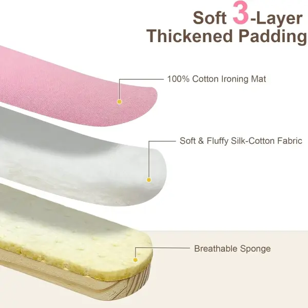 Tailor Sleeve Ironing Stool, Padded Chest & Sleeve Ironing Board Long with Wooden Base, Pressing Board for Household Tools, Tailor Dress Forms, Sewing and Tailoring Studio, Pink