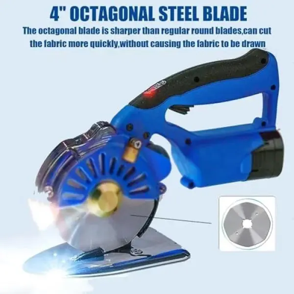 Electric Rotary Cutter, Adjustable Speed for Efficient Cutting of Multi-Layer Fabric and Leather, Ideal Sewing Tool for Various Thicknesses