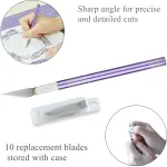 Headley Tools Rotary Cutter Set - 45mm Fabric Cutter, 5 Extra Rotary Blades, A3 Cutting Mat, Quilting Ruler and Sewing Clips, Craft Knife Set, Ideal for Crafting, Sewing, Patchworking, Purple