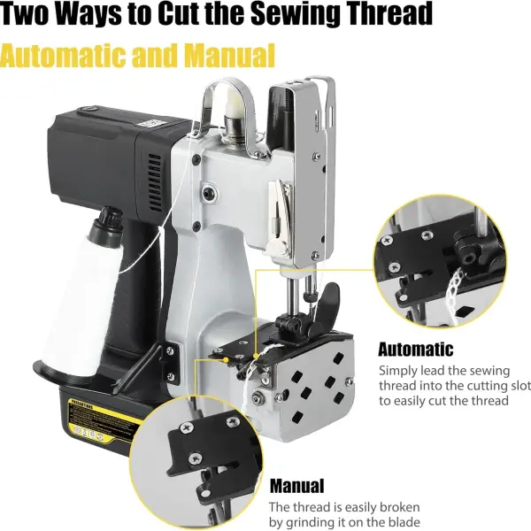 Cordless Bag Closing Machine 2s/bag Bag Sewing Machine Cordless Portable Bag Sewer 8.1Lbs Automatic Woven Bag white