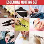 Lasnten 10 Inch Fabric Scissors Heavy Duty Sewing Scissors for Cutting Leather Clothes Tailor Shears Set with Tailors Chalk, Plastic Clips, Sewing Pin for Home Office Artists Dressmakers
