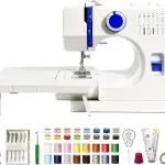 All-in-One Sewing Machine for Beginners, Easy to Use Dual Speed Control with 16 Built-in Stitches, Auto Bobbin Winder, Foot Pedal, Perfect for Sewing, Mending, Crafting for Home & Travel
