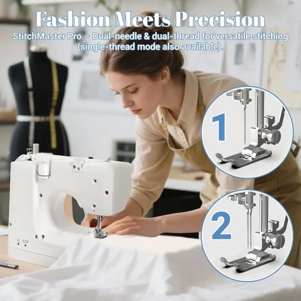 All-in-One Sewing Machine for Beginners, Easy to Use Dual Speed Control with 16 Built-in Stitches, Auto Bobbin Winder, Foot Pedal, Perfect for Sewing, Mending, Crafting for Home & Travel