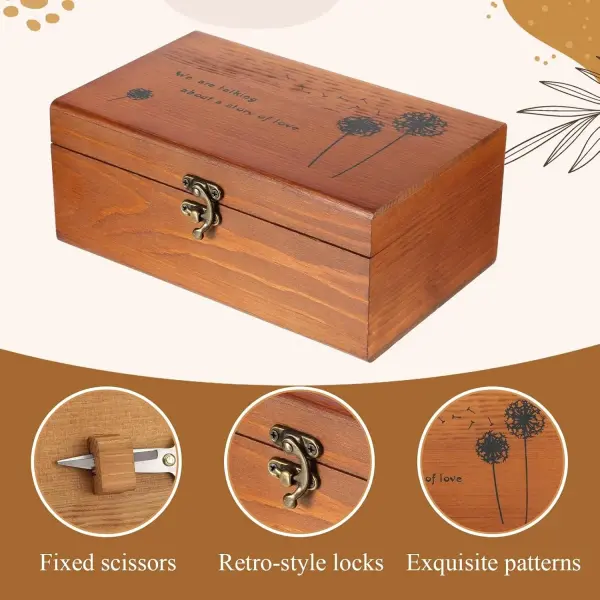 Wooden Sewing Kit Box Wooden Hand Home-Sewing Repair Tool Kits Wooden-Sewing Box with Cute Sewing Accessories Supplies for Adults, Women, Men Universal Home Repair Tool Kit